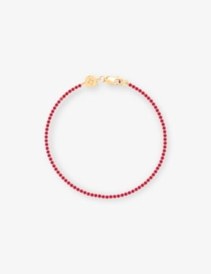 Astrid & Miyu Tennis Chain 18ct Yellow Gold-Plated Brass Bracelet 16.5cm-19.5cm
