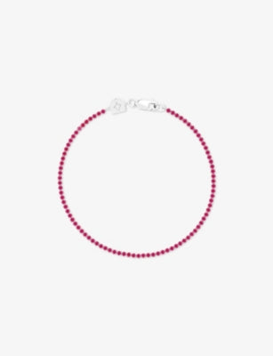 Astrid and Miyu Tennis Chain Rhodium-Plated Brass and Cubic Zirconia Bracelet 16.5cm