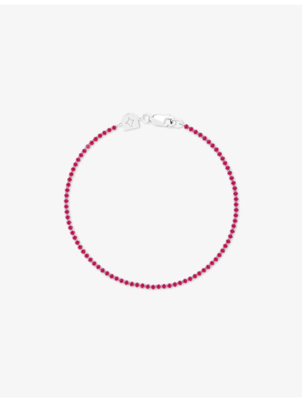 Astrid and Miyu tennis bracelet in pink cubic zirconia (British brand)