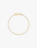 Astrid and Miyu 18ct Yellow Gold-Plated Brass Tennis Chain Bracelet with Green Cubic Zirconia