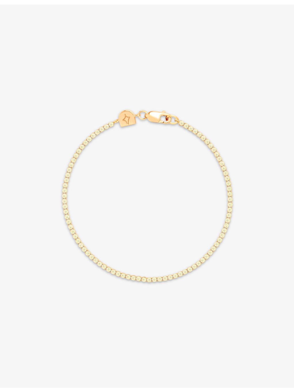 Astrid and Miyu gold-plated tennis bracelet 16.5cm, green cubic zirconia - British product