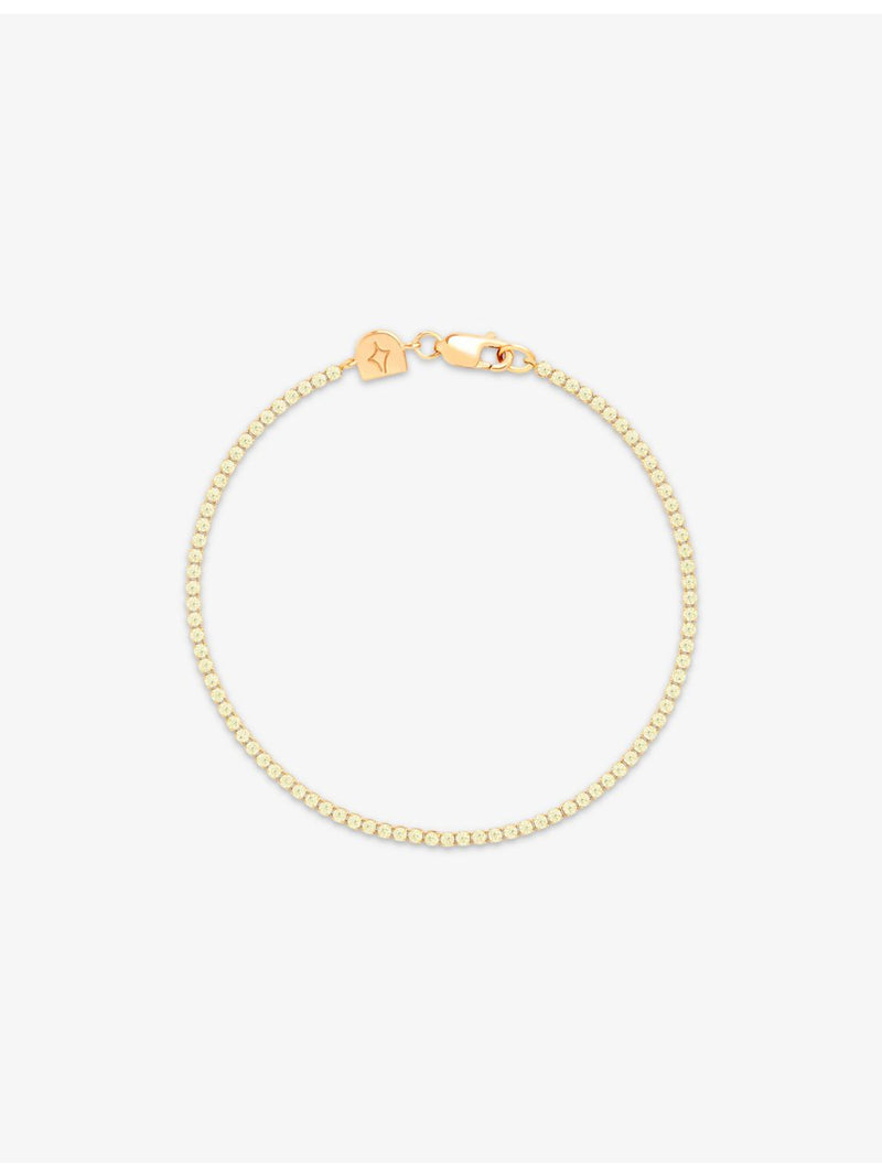Astrid and Miyu gold-plated tennis bracelet 16.5cm, green cubic zirconia - British product