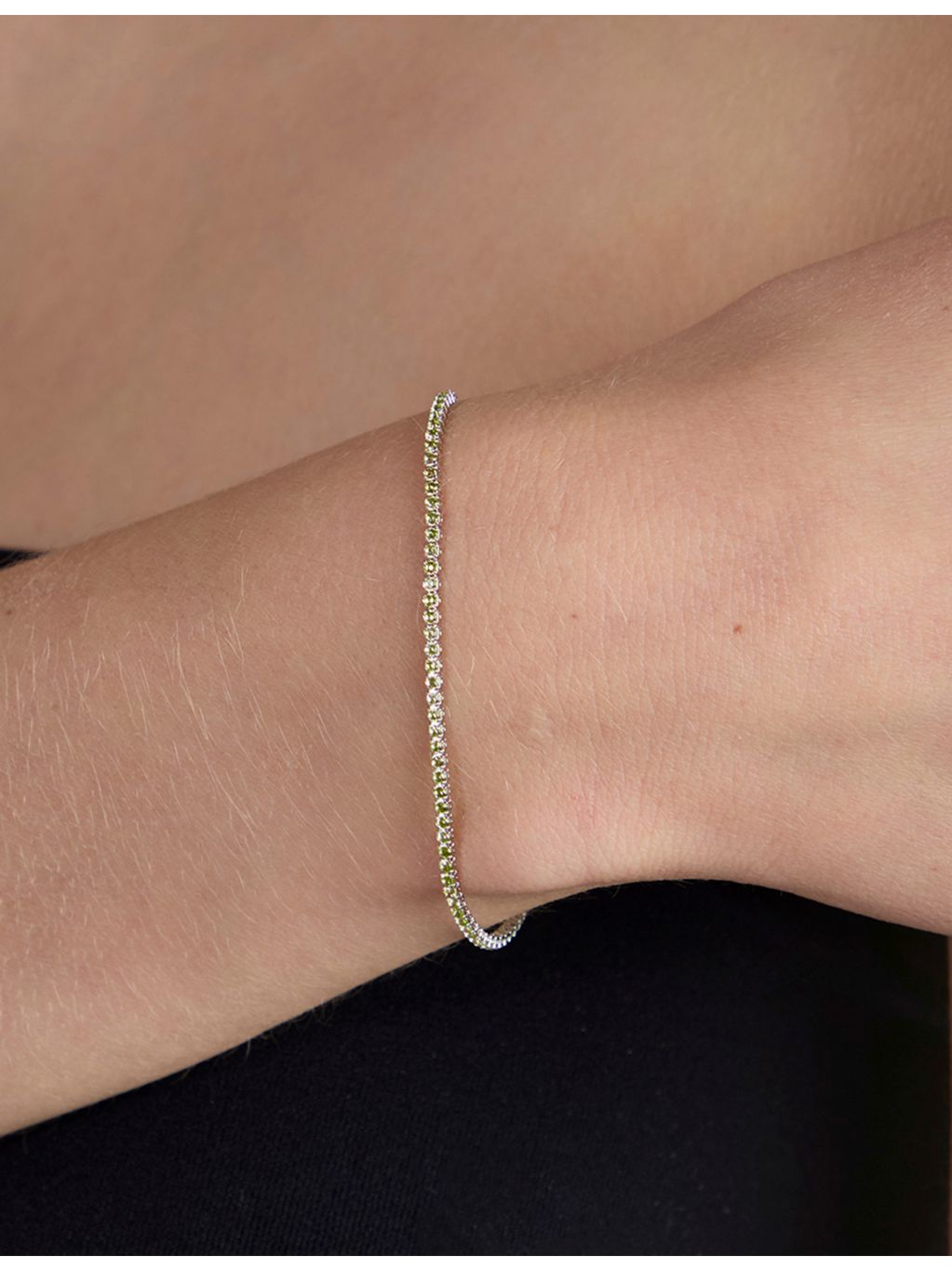 Astrid and Miyu rhodium-plated cubic zirconia tennis bracelet 16.5cm (British brand)