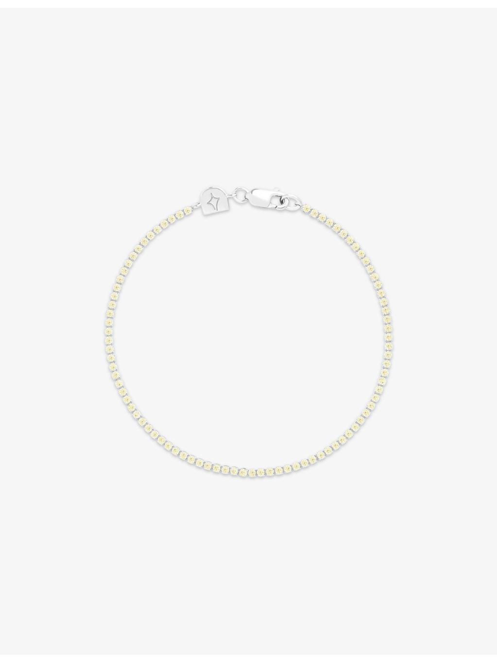 Astrid and Miyu rhodium-plated cubic zirconia tennis bracelet 16.5cm (British brand)