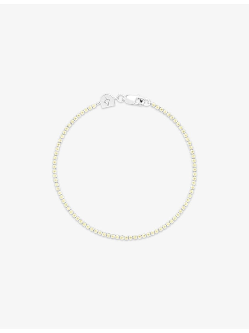 Astrid and Miyu rhodium-plated cubic zirconia tennis bracelet 16.5cm (British brand)