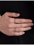 Astrid and Miyu yellow gold-plated sterling silver cubic zirconia ring, UK version