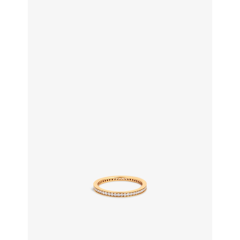 Stacking 18ct Yellow Gold-Plated Sterling-Silver And Cubic Zirconia Ring - L