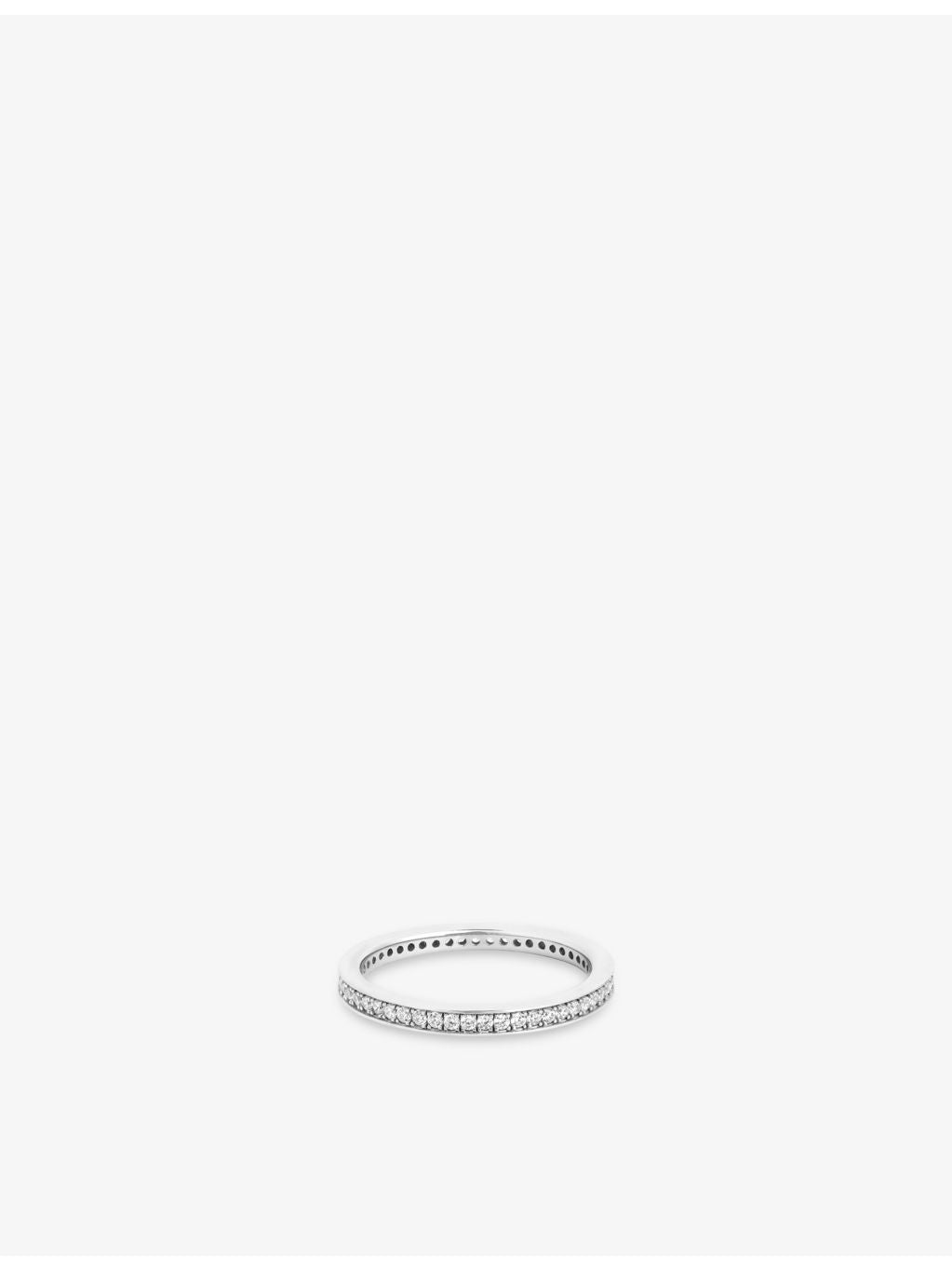 Astrid and Miyu rhodium-plated sterling silver ring with cubic zirconia - British product
