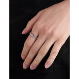 Astrid & Miyu stacking rhodium-plated sterling silver ring 2.5mm, UK version