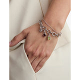 Astrid and Miyu rhodium-plated sterling silver garnet charm - British product