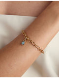 Astrid & Miyu March birthstone charm aquamarine 9.1mm, imported from the UK