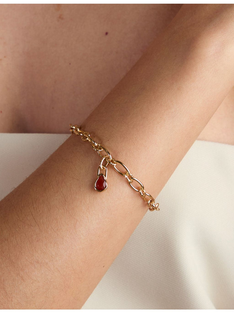 Astrid and Miyu July birthstone charm with chalcedony, UK version