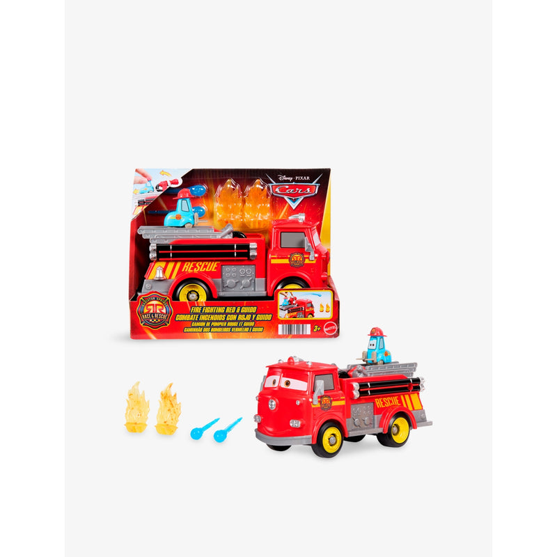 Disney Cars Race and Rescue Fire Fighting Red and Guido playset - British product