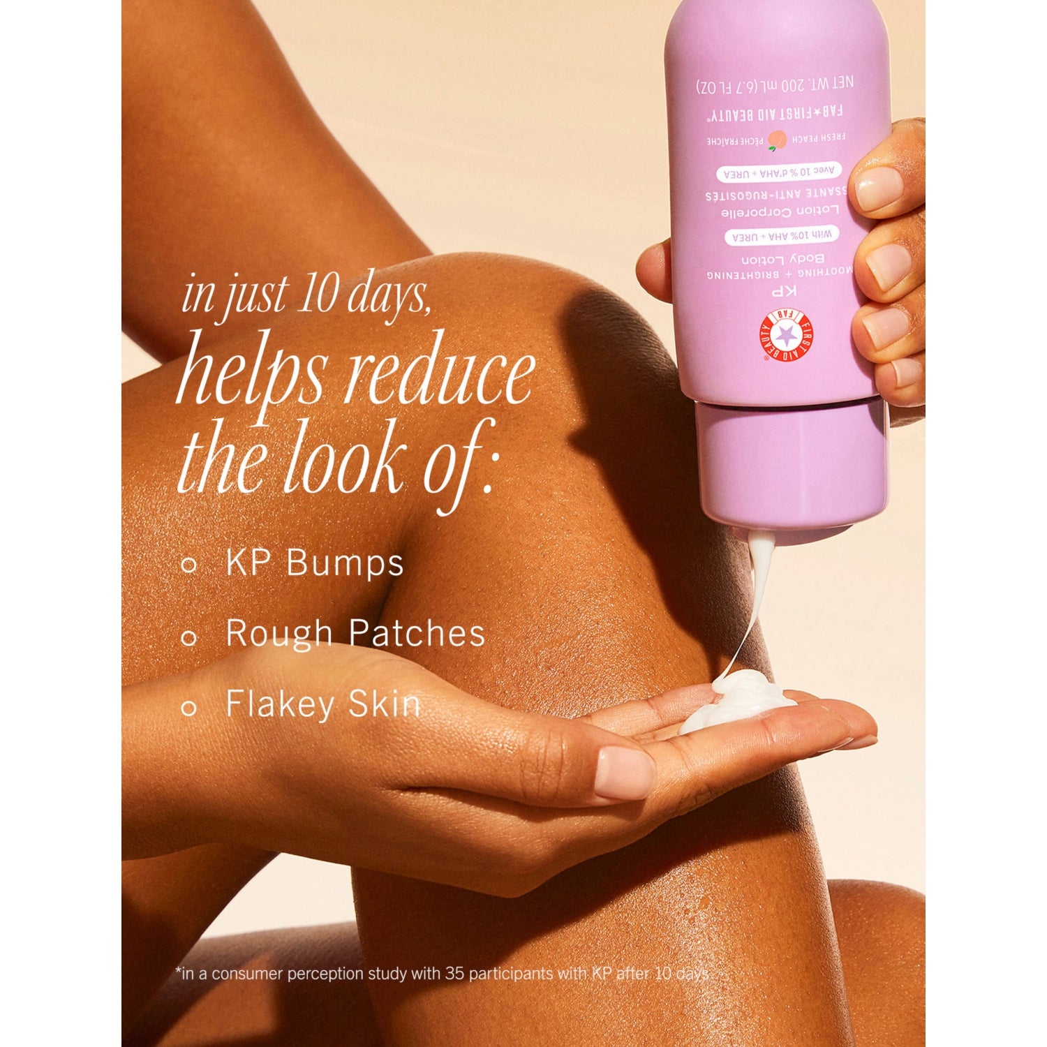 First Aid Beauty peach smoothing lotion 200ml, imported from the UK