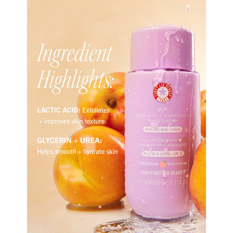 First Aid Beauty peach smoothing lotion 200ml, imported from the UK