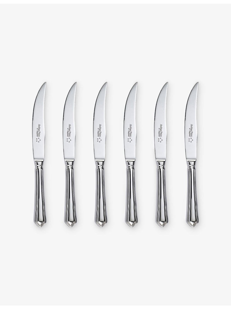 Arthur Price set of six silver-plated steak knives, UK version