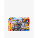 Hot Wheels Mega Loop Garage playset with car and helicopter - British product