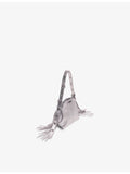 Maje Miss M micro leather shoulder bag with metallic finish, UK version