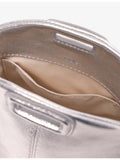 Maje Miss M micro leather shoulder bag with metallic finish, UK version