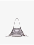 Maje Miss M micro leather shoulder bag with metallic finish, UK version