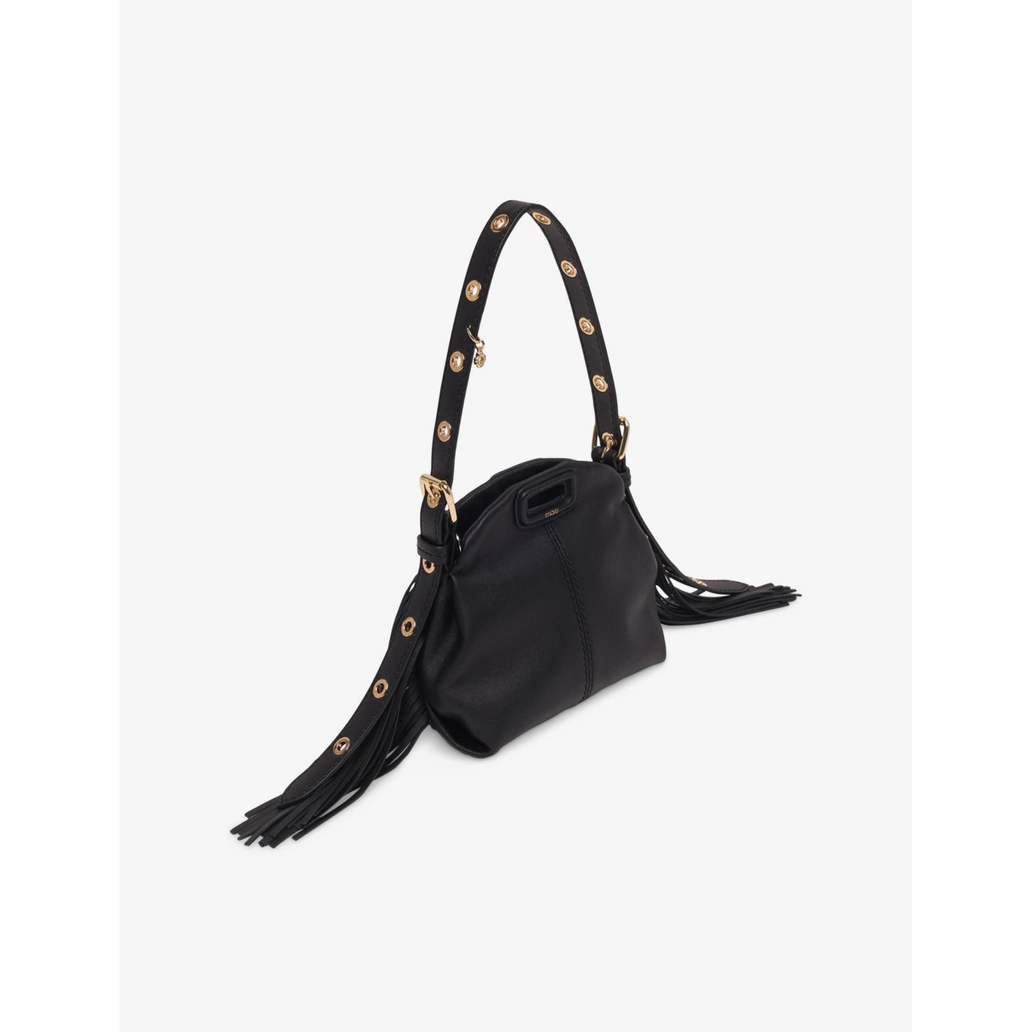 Maje Miss M micro leather bag with clover charm (British brand)