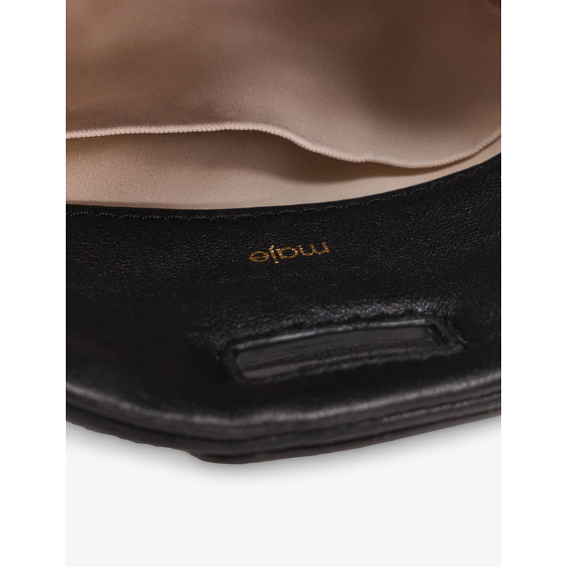 Maje Miss M micro leather bag with clover charm (British brand)