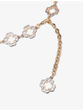 Maje brass chain belt with two-tone clover, UK version