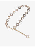 Maje brass chain belt with two-tone clover, UK version