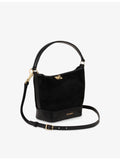 Tangoso small suede leather bucket bag, imported from the UK