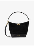 Tangoso small suede leather bucket bag, imported from the UK