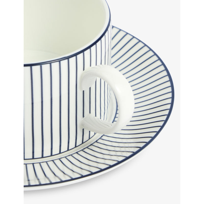 Wedgwood Gio pinstripe bone china teacup and saucer 220ml - British product