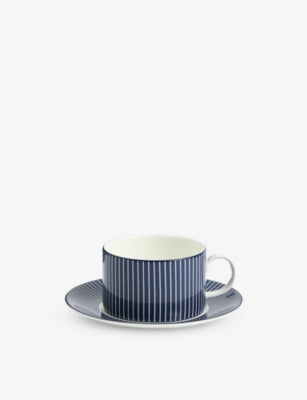 Wedgwood Gio pinstripe bone china teacup and saucer 220ml - British product
