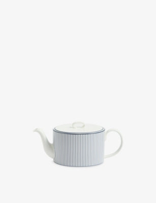 Wedgwood Gio pinstripe bone china teapot 940ml, UK version