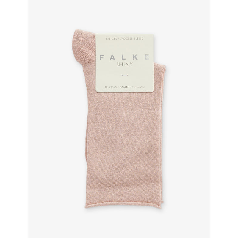 Shiny Calf-Length Knit Socks - EUR 35-38/2-5 UK WOMEN