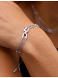 CARAT London Stevie sterling silver cubic zirconia bracelet 21cm, UK version