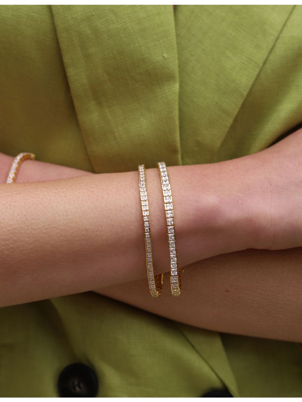 CARAT London vermeil tennis bracelet with cubic zirconia, imported from the UK