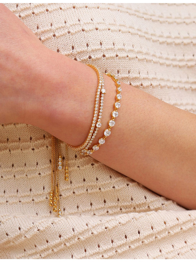 CARAT London gold vermeil cubic zirconia bracelet 21cm, imported from the UK