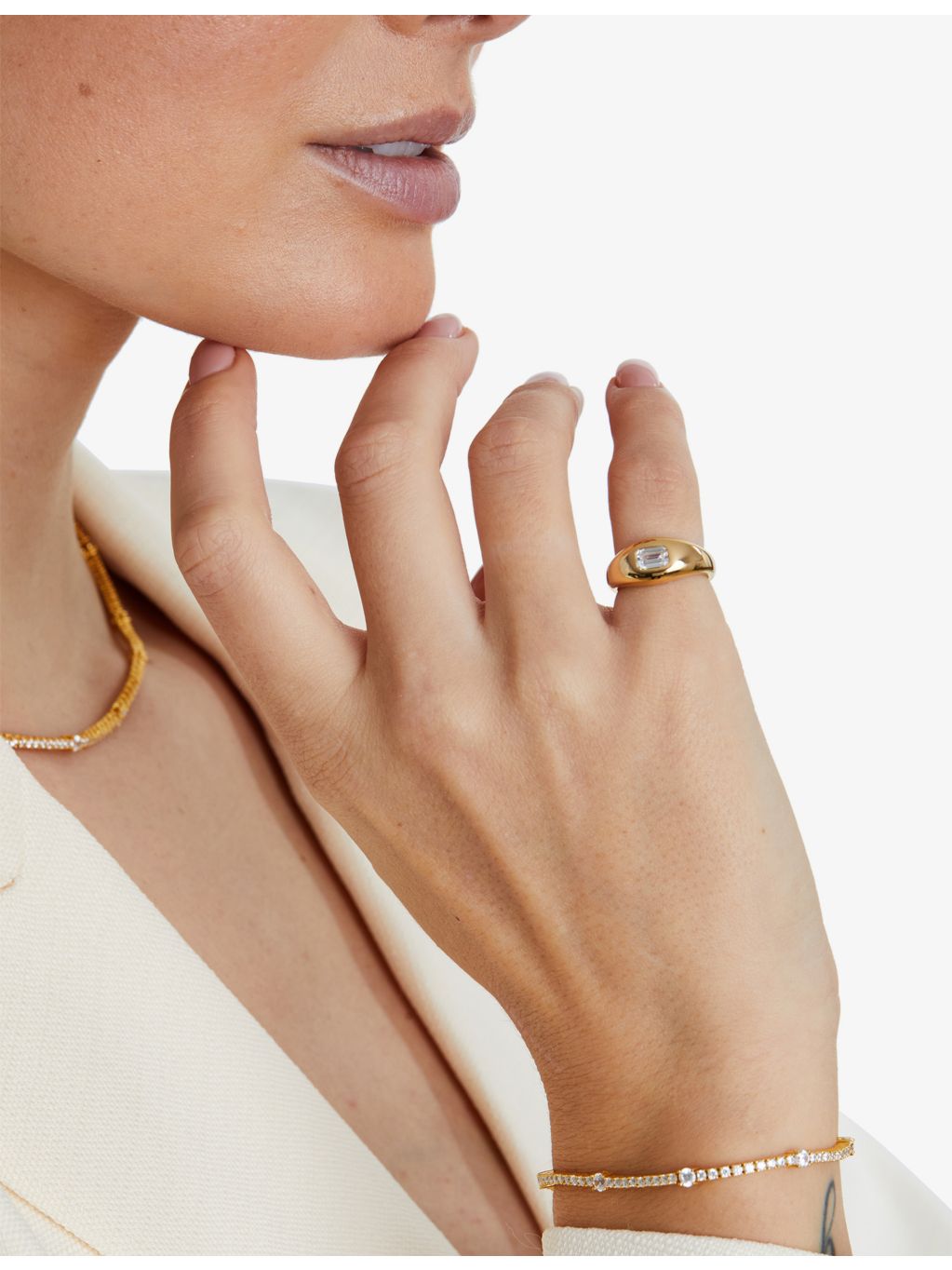 CARAT London Phoebe bracelet 18ct gold vermeil cubic zirconia - British product