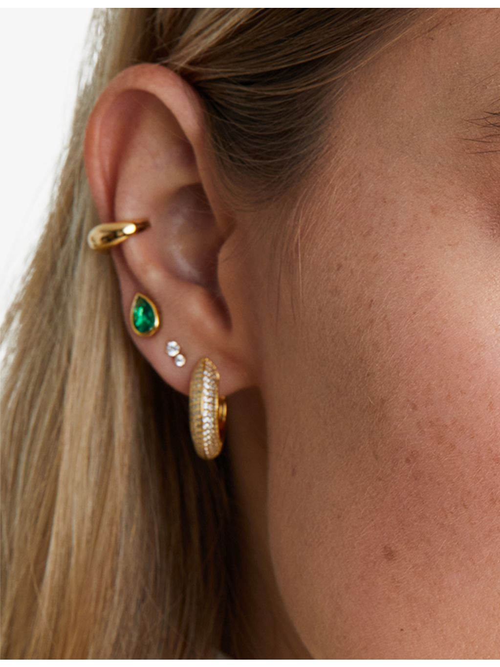 CARAT London 18ct yellow gold vermeil single cuff earring (British brand)