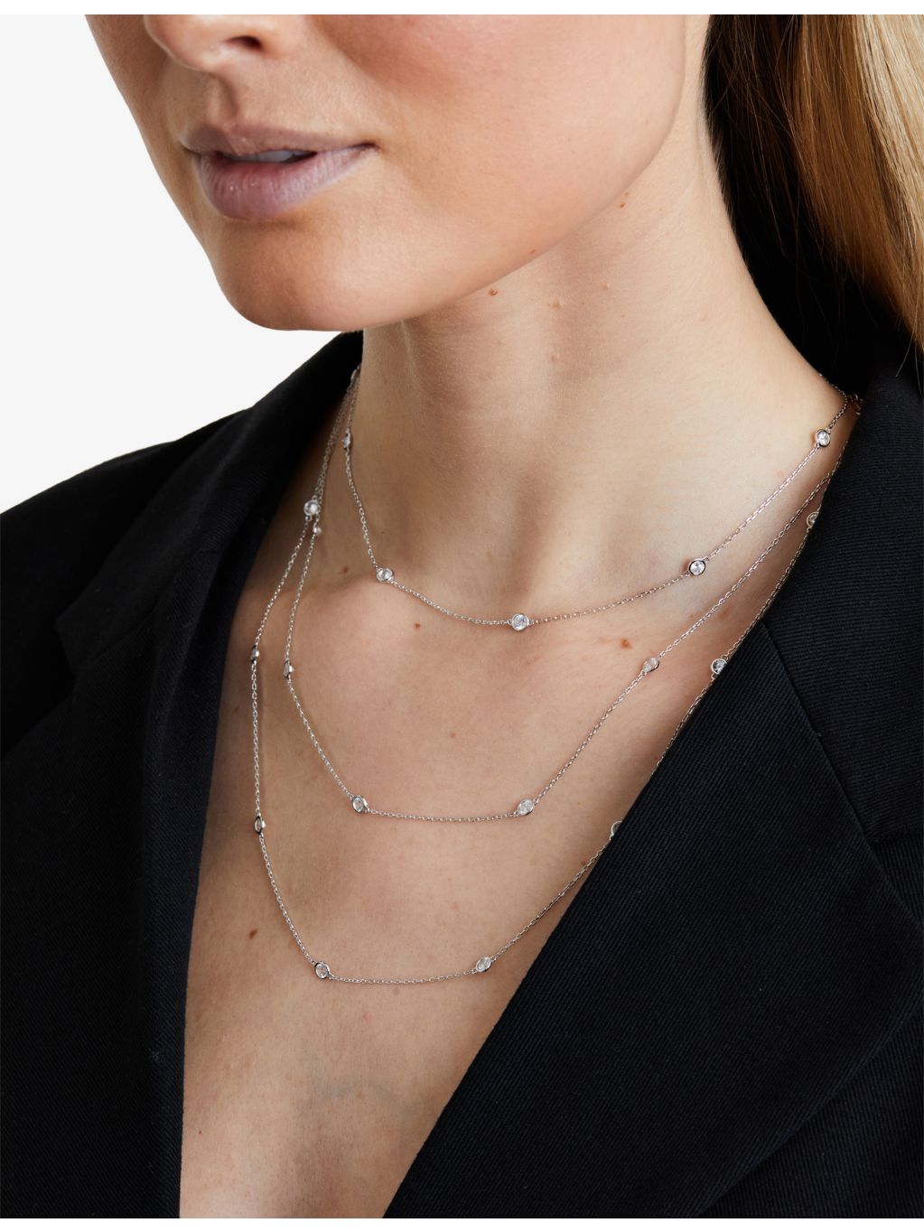 CARAT London Petra sterling silver cubic zirconia necklace (British brand)
