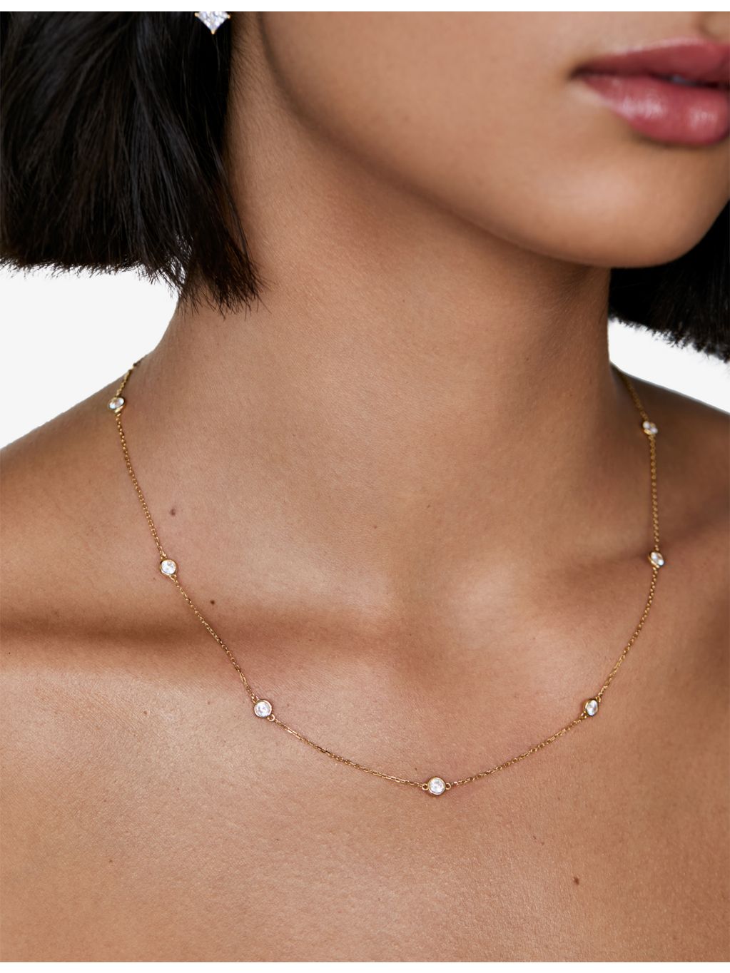 CARAT London 18ct gold vermeil cubic zirconia necklace, imported from the UK