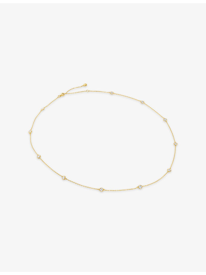 CARAT London 18ct gold vermeil cubic zirconia necklace, imported from the UK