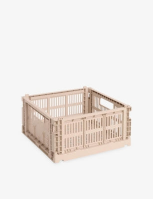 HAY square colour crate medium plastic storage, imported from the UK