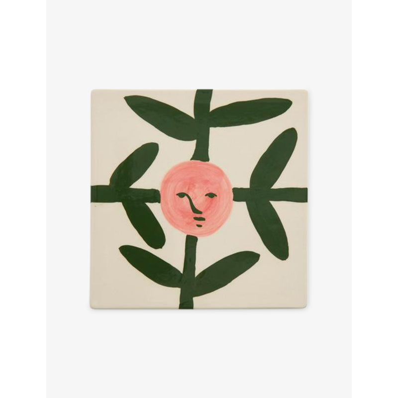La Pittura Trivet Ceramic Coaster - Blush Face Vine
