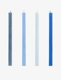 Square wax candle set of four 24cm tall, imported from the UK