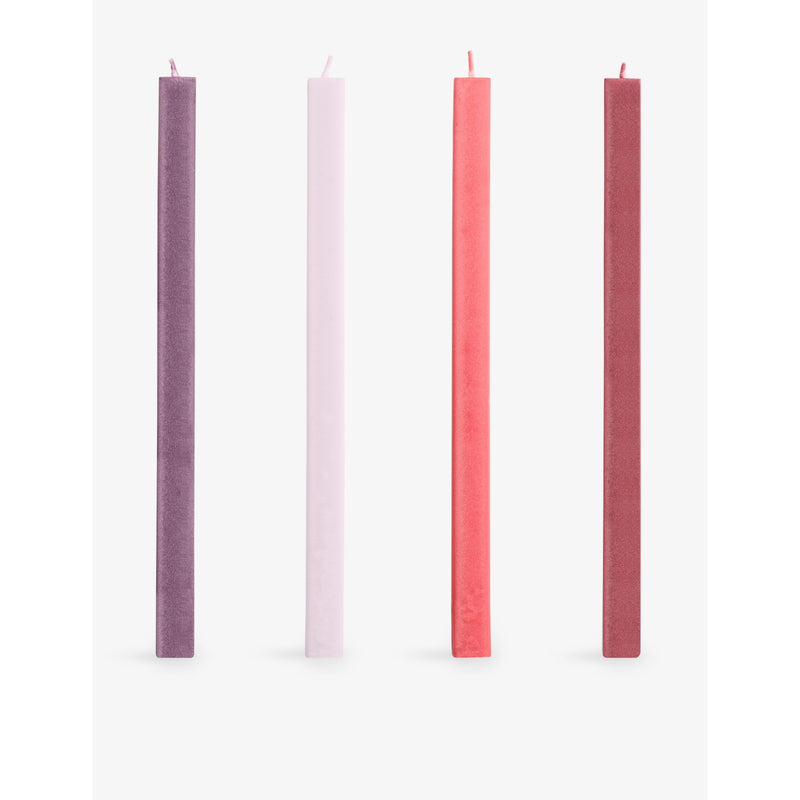 Square Wax Candle Set Of Four - BLUES