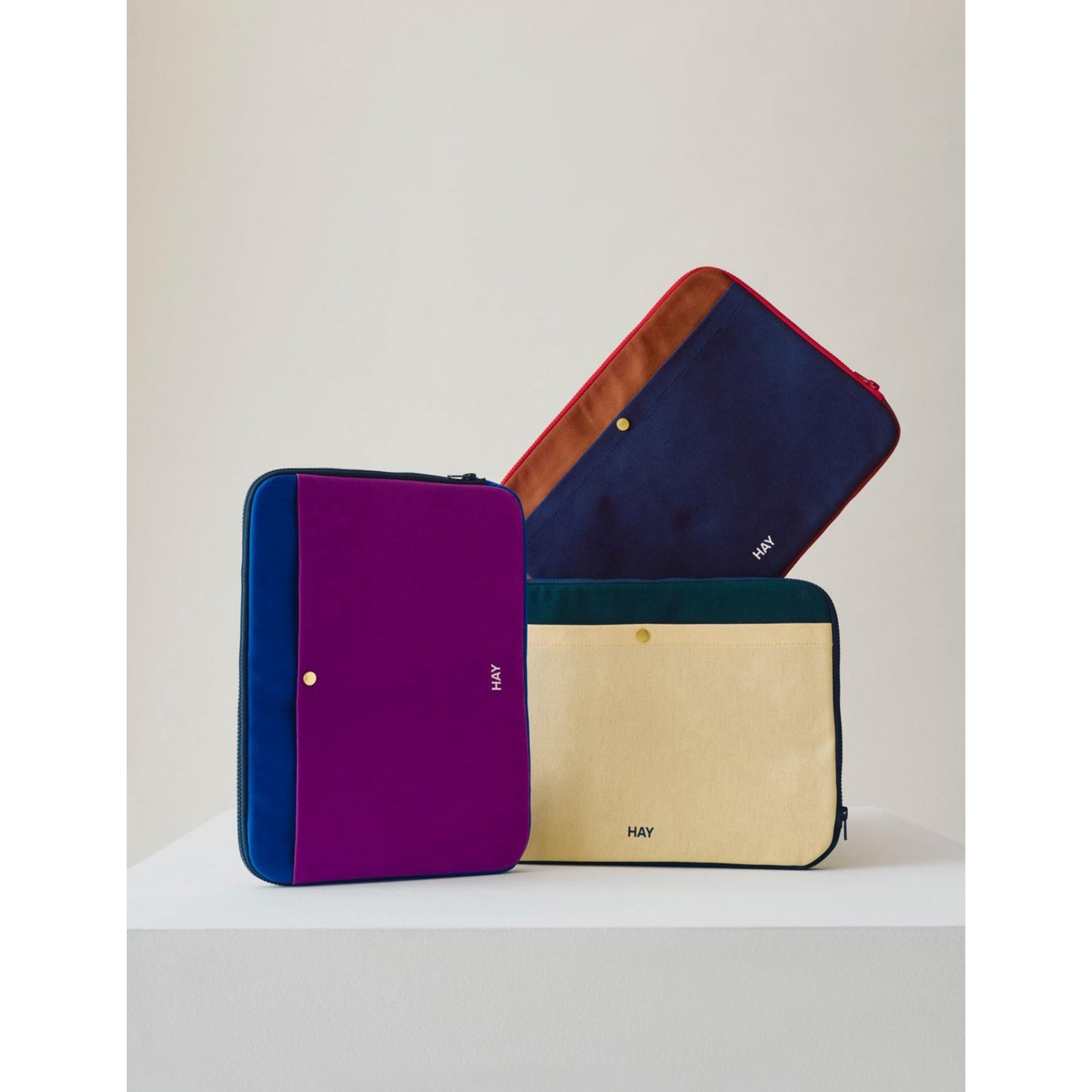 HAY colour-block cotton laptop case, imported from the UK
