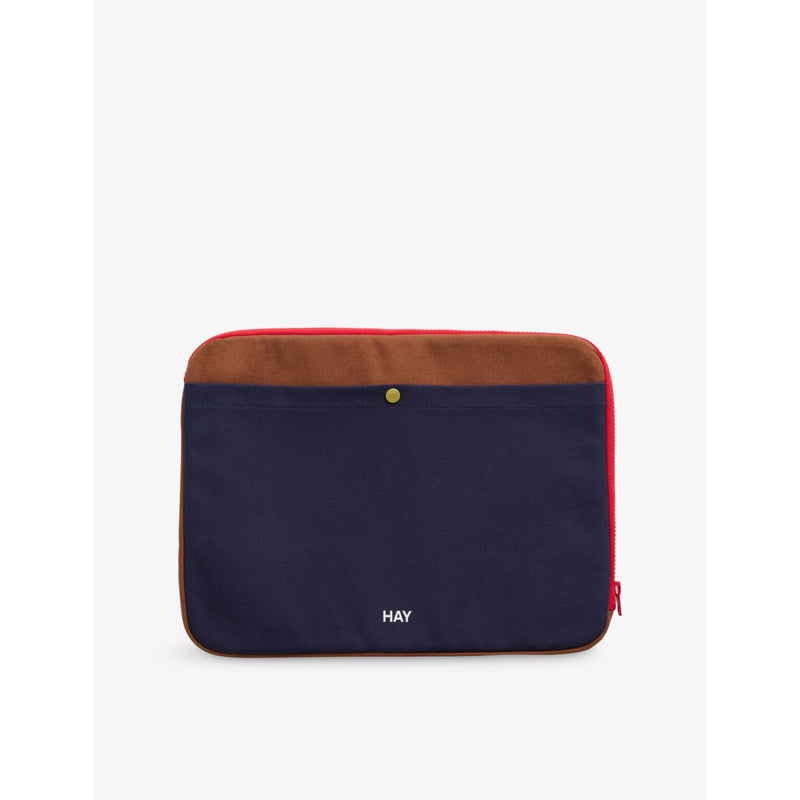 Colour-Block Branded Cotton Laptop Case - MIDNIGHT BLUE MULTI