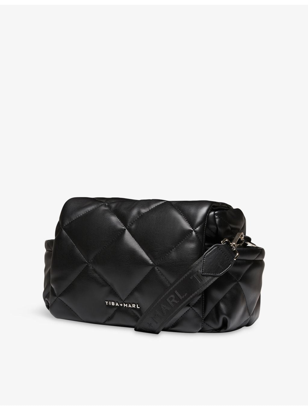 Tiba + Marl quilted faux leather changing bag, imported from the UK