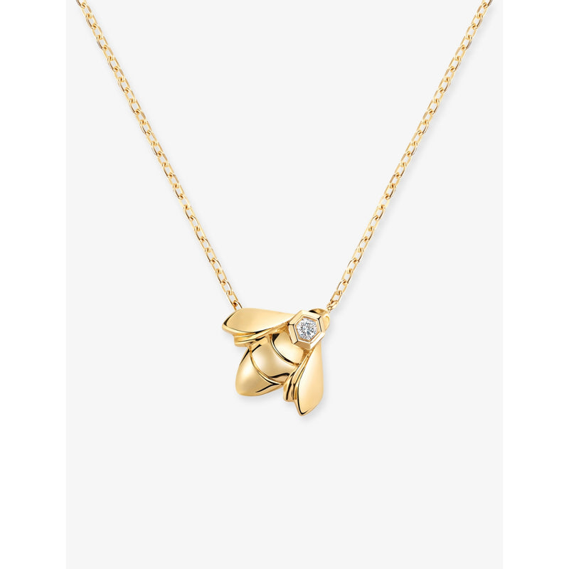 Chaumet 18ct yellow gold bee pendant with diamond, imported from the UK